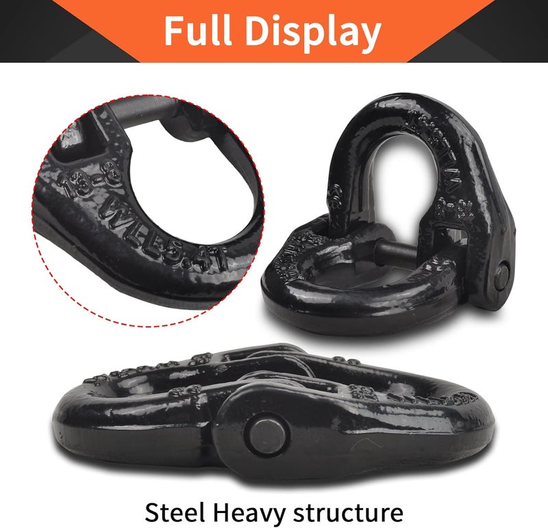 TBAPFS 1/2" Grade 80 Alloy Steel Hammerlock Coupling Link, Tow Hitch Hammer Lock Safety Trailer Chain Adapter Connector Link for Heavy Super Duty Truck Chain Hitch, 12000 Lbs Work Load Limit - Black - Image 3